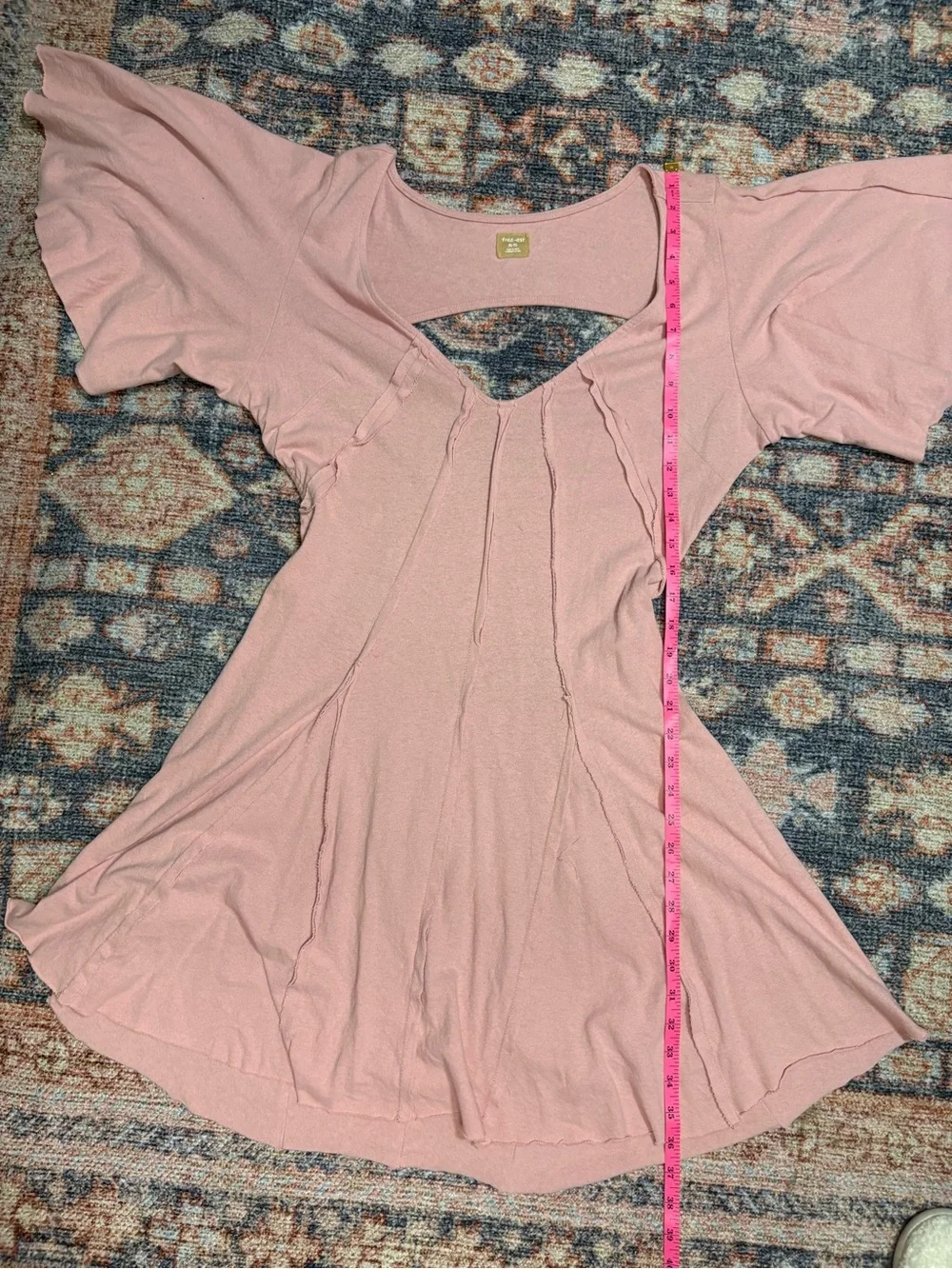 Free People Free-est Angelique Mini Dress Pink Blush open back size XL